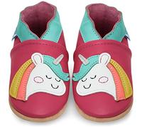 Chaussures pour enfant en cuir souple - Chaussures pour bébé en cuir avec semelle en daim - Chaussures pour premiers pas, pour fille ou garçon, Licorne, 18-24 mesi
