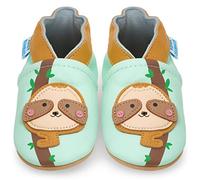 Chaussures pour enfant en cuir souple - Chaussures pour bébé en cuir avec semelle en daim - Chaussures pour premiers pas, pour fille ou garçon, Bradipo., 12-18 mois