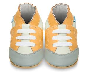 Chaussures pour enfant en cuir souple - Chaussures pour bébé en cuir avec semelle en daim - Chaussures pour premiers pas, pour fille ou garçon, Deportivas Giallo, 6-12 mois