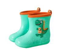 Chaussures pour Enfants Bottes de Pluie Courtes pour Enfants Aller à l'école Bottines de Pluie à Enfiler Bottes de Jardin Chaussures en Caoutchouc (Light Green, 22 Toddler)