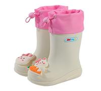 Chaussures pour enfants bottes de pluie courtes pour les enfants aller à l'école botte de pluie à enfiler bottes de jardin chaussures en caoutchouc Fille Bottines Bout Bout Renforcé Fille (Beige, 220)