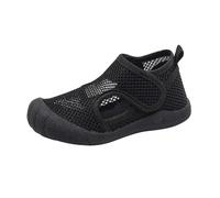Chaussures pour enfants - En maille respirante - Couleur unie - Chaussures plates - Légères - Sandales de sport légères - Sandales de loisirs minimalistes - Chaussures de plage souples, Noir1, 18 EU