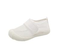 Chaussures pour enfants - En maille respirante - Couleur unie - Chaussures plates - Légères - Sandales de sport légères - Sandales de loisirs minimalistes - Chaussures de plage souples, Blanc2, 25 EU