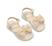 Chaussures pour Enfants Filles Mode Princesse Sandales Été Édition Coréenne Bébé Semelle Souple Mignon Nœud Chaussures de Plage Sandales 29 Garçons, beige, 28 EU