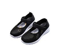 Chaussures pour enfants garçons maille respirante chaussures de sport filles chaussures décontractées chaussures de course à pied pour enfants moyens et grands filles Slides taille 13, Noir , 34 EU