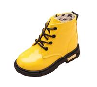 Chaussures pour Enfants Portables - Bottines Courtes Résistantes pour Enfants avec Doublure Polaire Chaude Idéales par Temps Froid Chaussures Et Élégantes Enfants D'Âge (Yellow 35-4 Years)