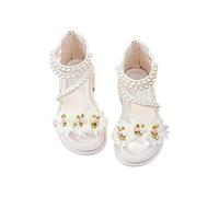 Chaussures pour enfants - Sandales plates - Fleurs - Perles - Chaussures d'été - Bout ouvert - Respirantes - Princesse - Antidérapantes - Sandales de plage - Chaussures pour enfants - Chaussures de