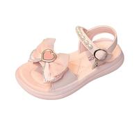 Chaussures pour enfants, semelles épaisses, sandales confortables avec semelles souples, sandales à la mode princesse amour papillon, Rose, 28 EU