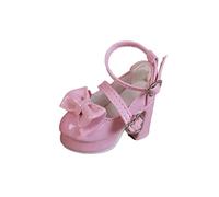 Chaussures pour femme à l'échelle 1/4 avec nœud mignon, boucle en forme de cœur réaliste, rose miniature, 5 cm x 2,2 cm