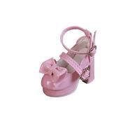 Chaussures pour femme à l'échelle 1:4 avec nœud mignon, boucle en forme de cœur réaliste, rose miniature 5 x 2,2 cm