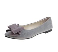 Chaussures pour femme Bordeaux Chaussures plates pour femme Printemps Été et automne en daim léger pointu Bouche inférieure souple Bow Chaussures simples Rencontres quotidiennes Grande taille Ballet