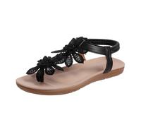 Chaussures pour femme - Classique - Fleur - Orteils - Élastiques - Couleur unie - Bottes d'hiver, Noir , 43 EU