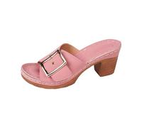 Chaussures pour femme - Doublure chaude - Chaussures de plage - Talon creux - Décontractées - Chaussures rétro - Doublées - Noir, Rose, 39 EU