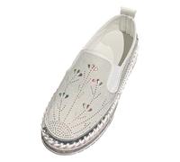 Chaussures pour femme élégantes à plateforme - Chaussures de loisirs - Baskets à enfiler - En maille - Confortables - Pour le sport - Pieds larges - Chaussures de danse décontractées - Chaussures de