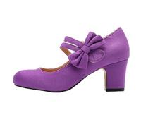 Chaussures pour femme élégantes Dirndl, chaussures traditionnelles avec talon bas bloc, nœud, bout rond, fermé, robe confortable à talons hauts pour la fête de la bière et les fêtes