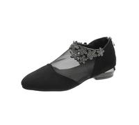 Chaussures pour femme - Élégantes - Nœuds tendance - Capuchon en cuir - Bottines épaisses avec fermeture éclair à l'arrière - Vêtements formels - Chaussures d'extérieur doublées, Noir , 40 EU