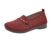 Chaussures pour femme Hiver 40 Chaussures en tissu pour femme Tissu respirant Chaussures décontractées Étrier à un pied Fond souple Chaussures de loisirs pour femme Chaussures 36,5, rouge, 39 EU
