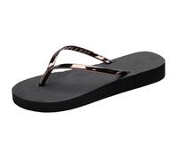 Chaussures pour femme - Tongs plates élégantes avec semelle souple - Convient pour les activités de plein air et les promenades sur la plage - Modélisation confortable à plateforme et compensée