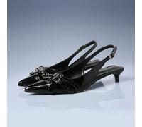 Chaussures pour femmes à bout pointu enrobé bordeaux, design à sangles multiples, talon kitten, style années 2000, mode Y2K, convient pour le printemps/été, saison des vacances EUR36,EUR37,EUR38,EUR39