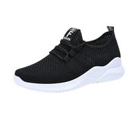 Chaussures pour Femmes à Semelle Souple et Aérée - Modèle Respirant, Antidérapant et Polyvalent, Léger et Confortable pour la Marche et Le Quotidien (Black, 42)