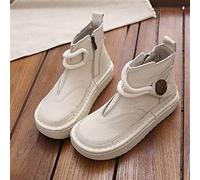 Chaussures pour Femmes Bottes Courtes à Botte Unique avec Grosse tête Semelle épaisse Originales Cousues à la Main Bottes Vintage décontractées pour Femmes