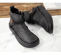 Chaussures pour Femmes Bottes Courtes à Botte Unique avec Grosse tête Semelle épaisse Originales Cousues à la Main Bottes Vintage décontractées pour Femmes