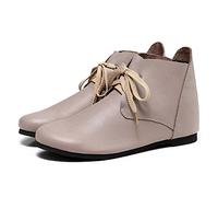 Chaussures pour Femmes Bottines pour Femmes Chaussures de Couche supérieure manuelles Pures Bottes Simples rétro