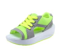 Chaussures pour femmes de grande taille Sandales de d'été Sandales décontractées la et polyvalentes bouche poisson compensées semelles épaisses Compensées Nues Pour Femmes Habillées Bout (Green, 39)