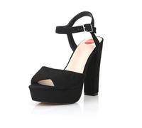 Chaussures pour Femmes Escarpin Noir Mode Boucle Treize Centimètres Bloc Sandales Escarpins Mary Jane Chaussures Oxford Party