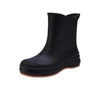 Chaussures pour Femmes Habillées Talon Compensé Ongle Fermé Women's Rain Boots Water Shoes Top Rubber Shoes Casual and Fashionable All Outdoor Work Fishing Car Washing Kitchen Non Slip (Black, 39)