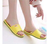 Chaussures pour femmes portées pour collectionneurs unisexes décontractées couples salle de bain douche pantoufles antidérapantes chaussures de piscine chaussures à talon bloc femme large, jaune, 36