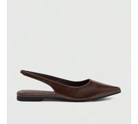 Chaussures pour femmes, printemps été automne, bout pointu, tige basse, semelle plate, enrobé marron, pour employées de bureau et déplacements quotidiens EUR36,EUR37,EUR38,EUR39,EUR40,EUR41Unicolore