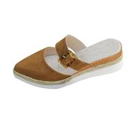 Chaussures pour femmes Sandales à talon incliné Pantoufles d'été Nouveau haut débit Femme Cent Sandales et diapositives, marron, 38 EU
