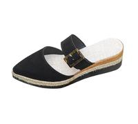 Chaussures pour femmes Sandales à talon incliné Pantoufles d'été Nouveau haut débit Femme Cent Sandales et diapositives, Noir , 38.5 EU