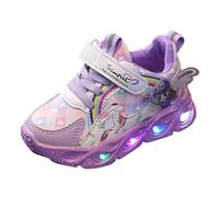 Chaussures pour Filles avec lumières Printemps et Automne Nouvelles Chaussures de Sport décontractées et Confortables en Cuir de Dessin animé Fille Marron Confortable Fille Fille Marron Beau Baskets