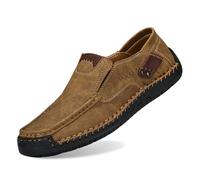 Chaussures pour homme en cuir de soja à enfiler, légères, version coréenne | Cuir de soja respectueux de l'environnement pour plus de confort, design coréen pour le style. Idéales pour la marche et les