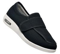 Chaussures pour Pied Gonflé Oedeme Chaussons Elargissement Réglable Respirantes avec Soutien Chaussures de Marche à Enfiler à Coussin d'air pour Femmes (Color : Black, Size : 41 EU)
