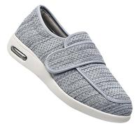 Chaussures pour Pied Gonflé Oedeme Chaussons Elargissement Réglable Respirantes avec Soutien Chaussures de Marche à Enfiler à Coussin d'air pour Femmes (Color : Lightgrey, Size : 41 EU)