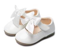 Chaussures pour tout-petites filles MNSZCN - Chaussures Mary Jane plates pour fêtes, mariage, anniversaire, école - Chaussures de fête pour filles - Chaussures de fleurs souples pour filles, blanc, 23