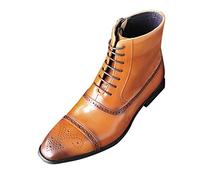Chaussures professionnelles en cuir pour homme - Bottes classiques à lacets avec fermeture éclair latérale et bout pointu - Chaussures larges antidérapantes et confortables pour événements d'affaires
