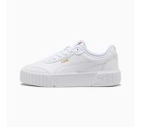 Chaussures Puma Carina Mia JR Filles Sneakers Blanc Or Cuir 403746 02