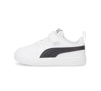 Chaussures PUMA Rickie AC + Ps 384314 03 Blanc Noir Enfant Baskets Original Cuir