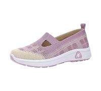 Chaussures RandonnéE Femme, Baskets à éTrier pour Femmes Respirantes Confortables Et DéContractéEs en AjouréE AntidéRapante à Semelle Plate