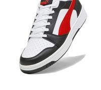 PUMA Mixte Rebound V6 Low Sneaker, White for All Time Red Black, 44 EU