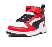 Puma Chaussures enfant Rebound V6 Mid mixte – Blanc/Noir/Rouge – Taille 28 EU