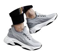 Chaussures Rehaussantes Homme, 6-10cm De Sport en Salle Tennis Running en Plein Air Mes Chaussures De Tennis Homme, Gris Respirantes Chaussure De Marche, Travail Jogging