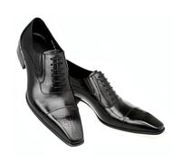 Chaussures Richelieu Formelles Pour Hommes, Bout Carré, À Lacets,Noir,43 EU