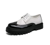 Chaussures Richelieu rétro for homme, en cuir multicolore, à bout rond et à lacets, idéales for les mariages, les occasions formelles ou professionnelles.(Wei,41 EU)