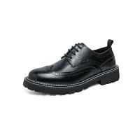 Chaussures Richelieu rétro for homme, en cuir multicolore, à bout rond et à lacets, idéales for les mariages, les occasions formelles ou professionnelles.(Noir,41 EU)