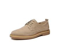Chaussures richelieu tendance en daim véritable à lacets pour homme Oxford chaussures décontractées, sable, 42 EU
